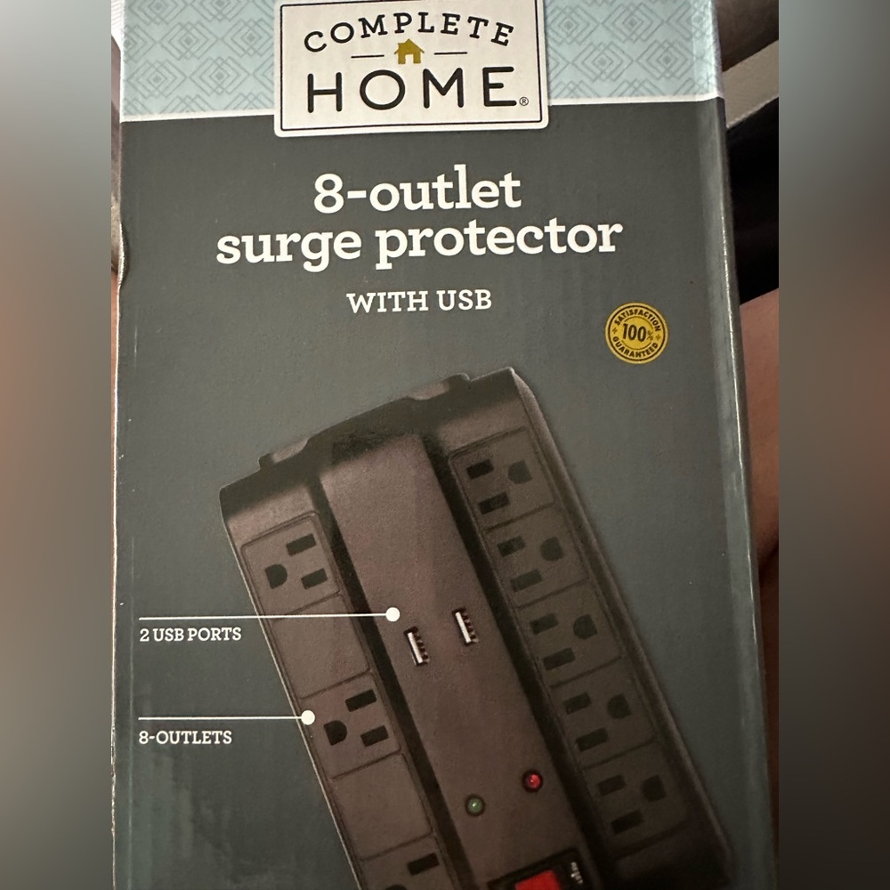 Black Surge Protector with USB